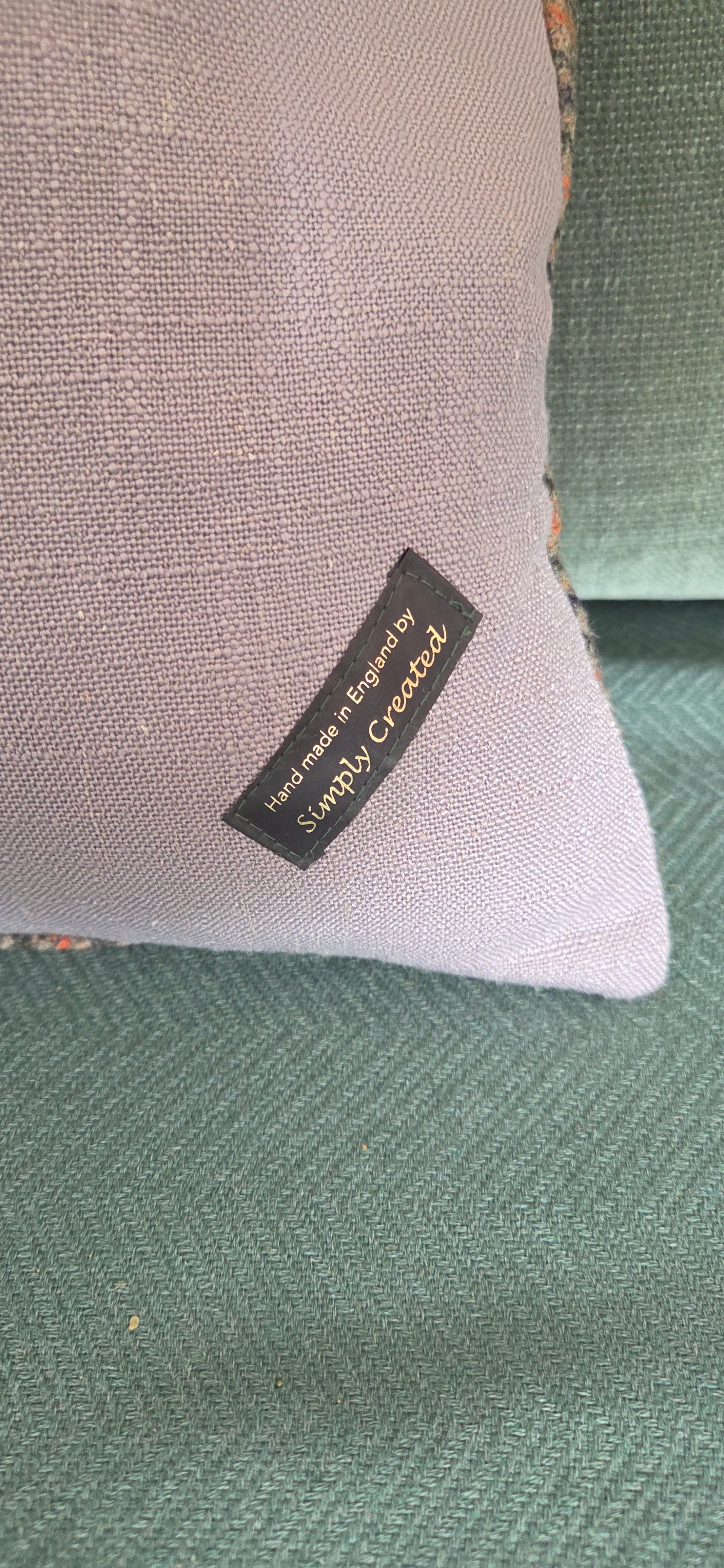 Black Labrador bespoke handmade embroidered tweed cushion