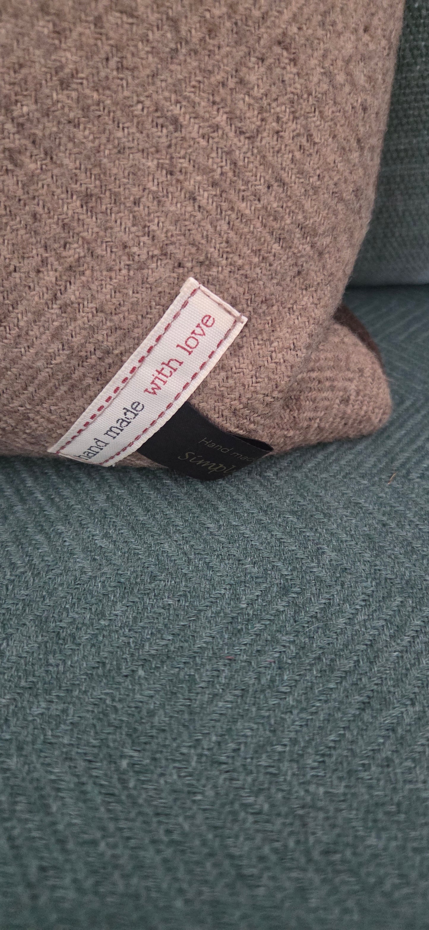 Yorkshire terrier bespoke handmade embroidered tweed cushion