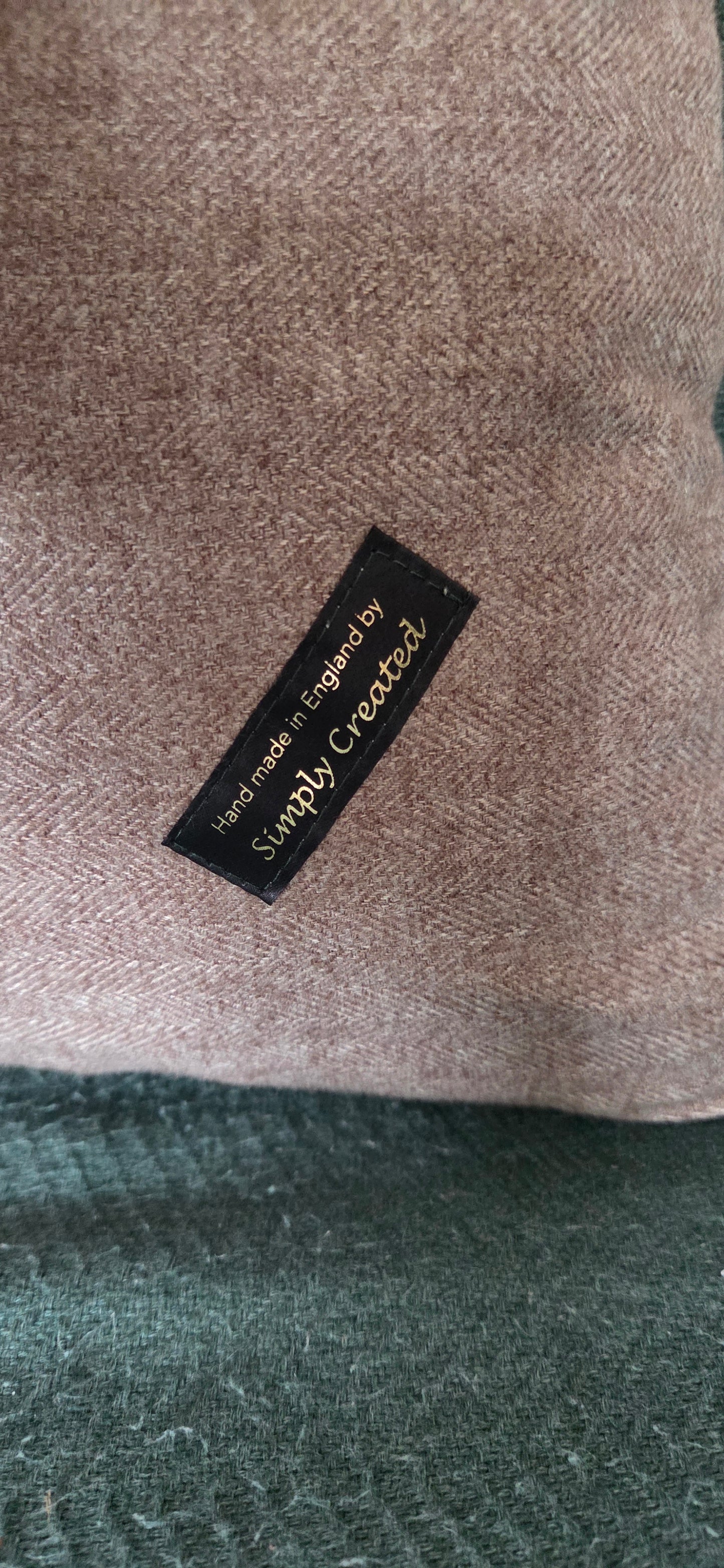 Bespoke Handmade embroidered tweed cushion