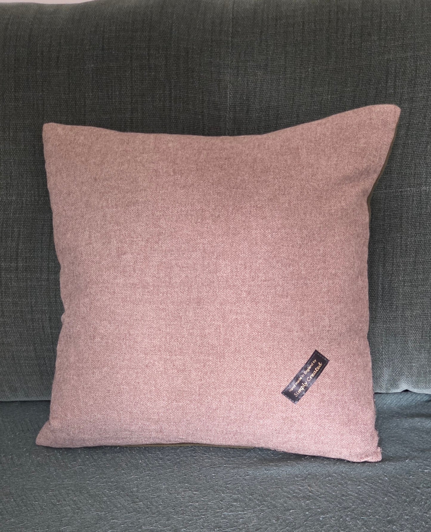 Bespoke Handmade embroidered tweed cushion