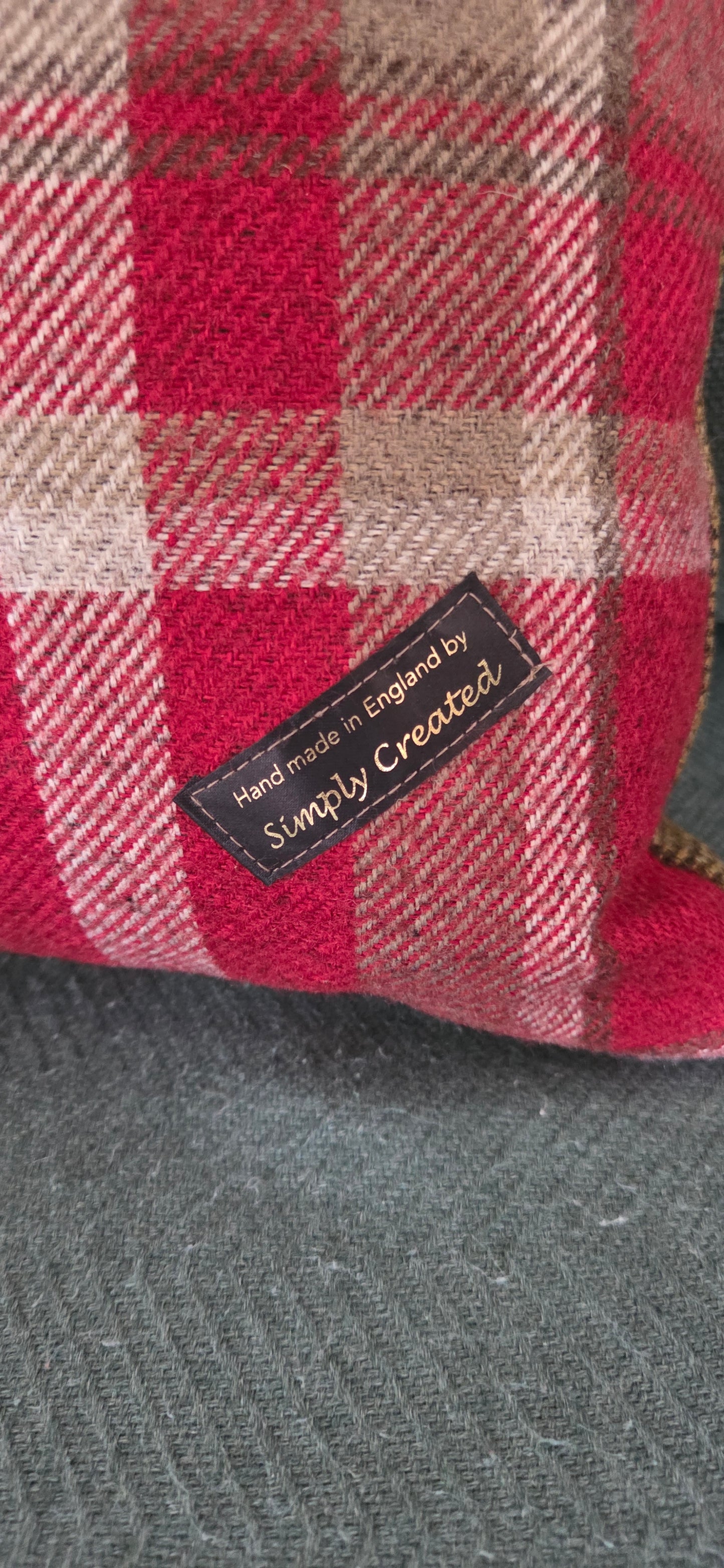 Bespoke Handmade embroidered tweed cushion