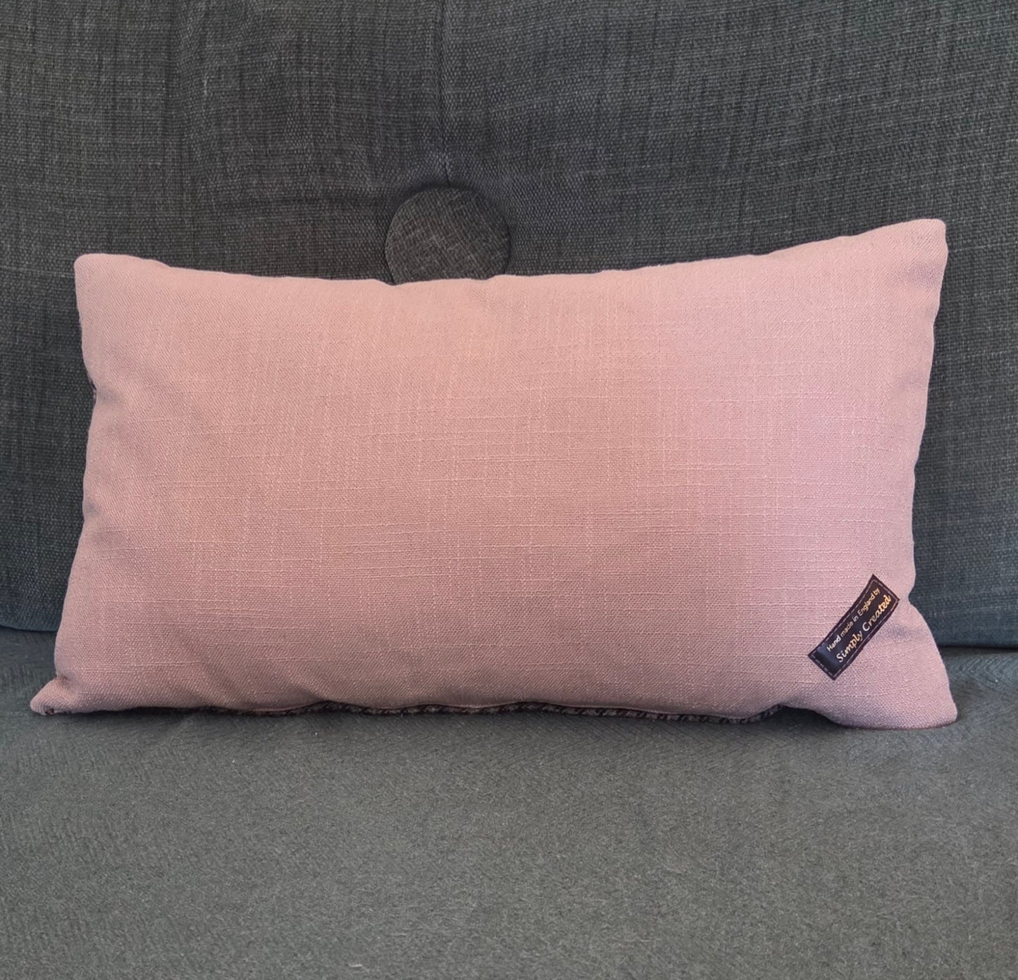 Brown Dachshund bespoke handmade embroidered tweed cushion