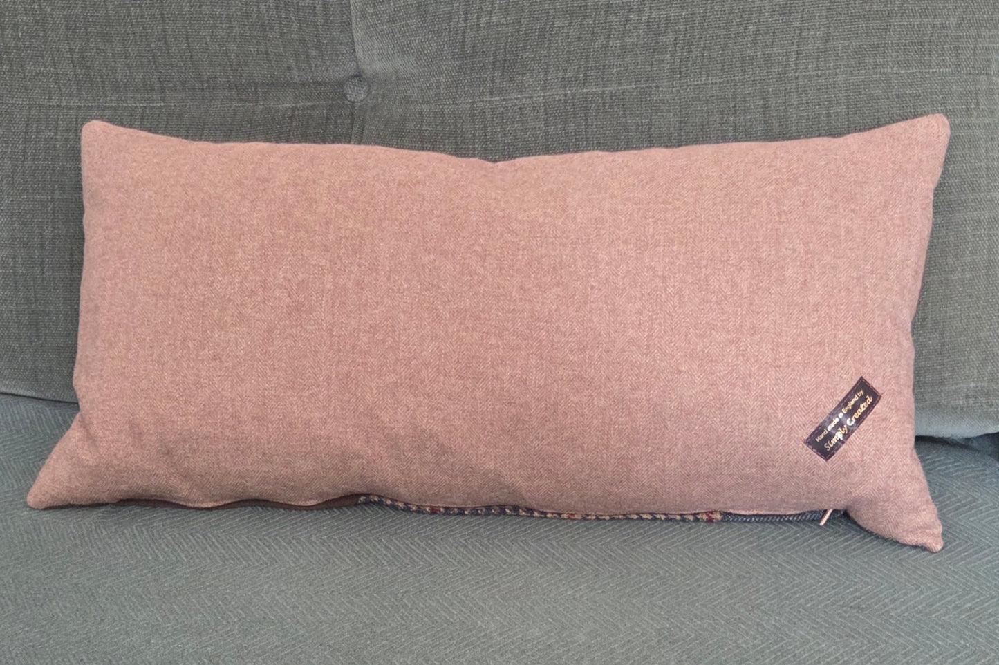 Welsh terrier bespoke handmade embroidered tweed cushion