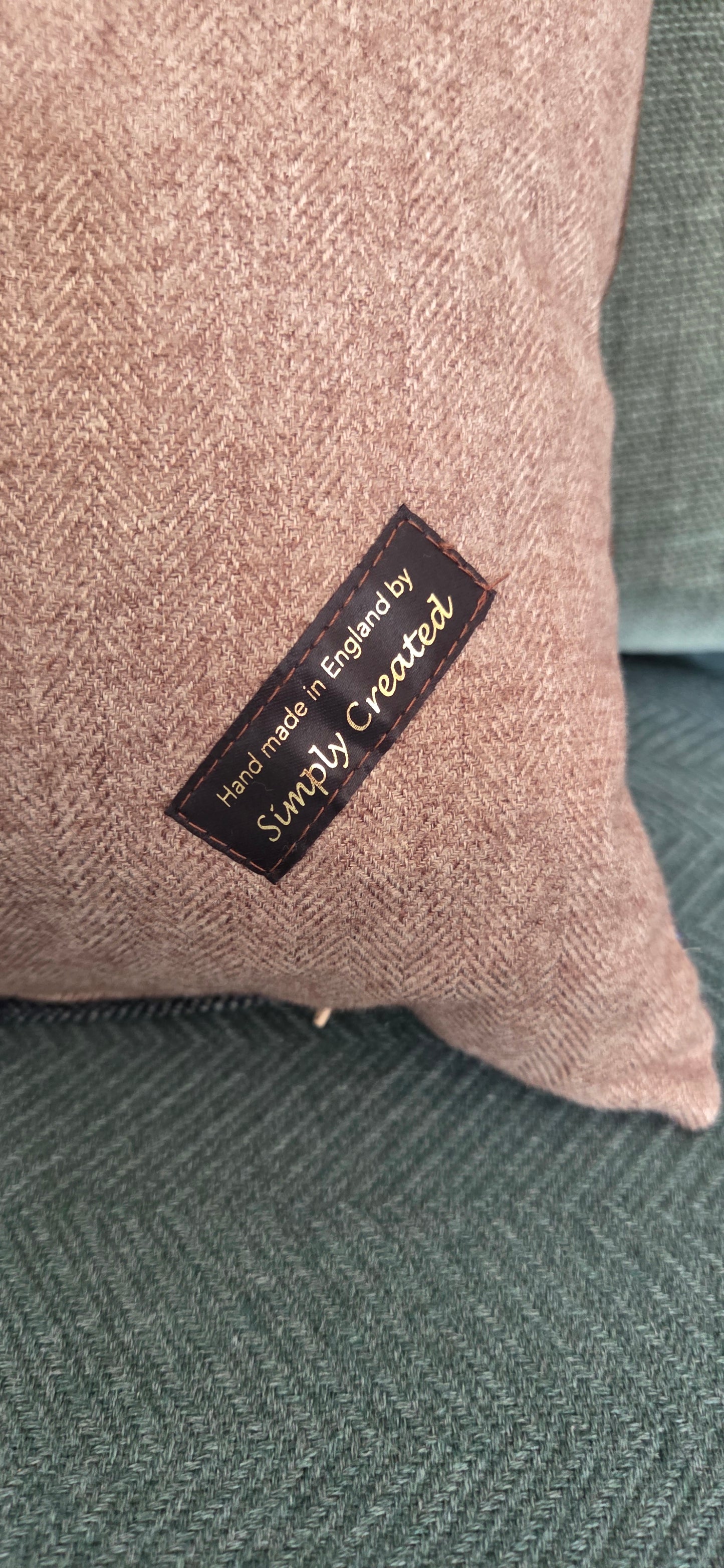Welsh terrier bespoke handmade embroidered tweed cushion