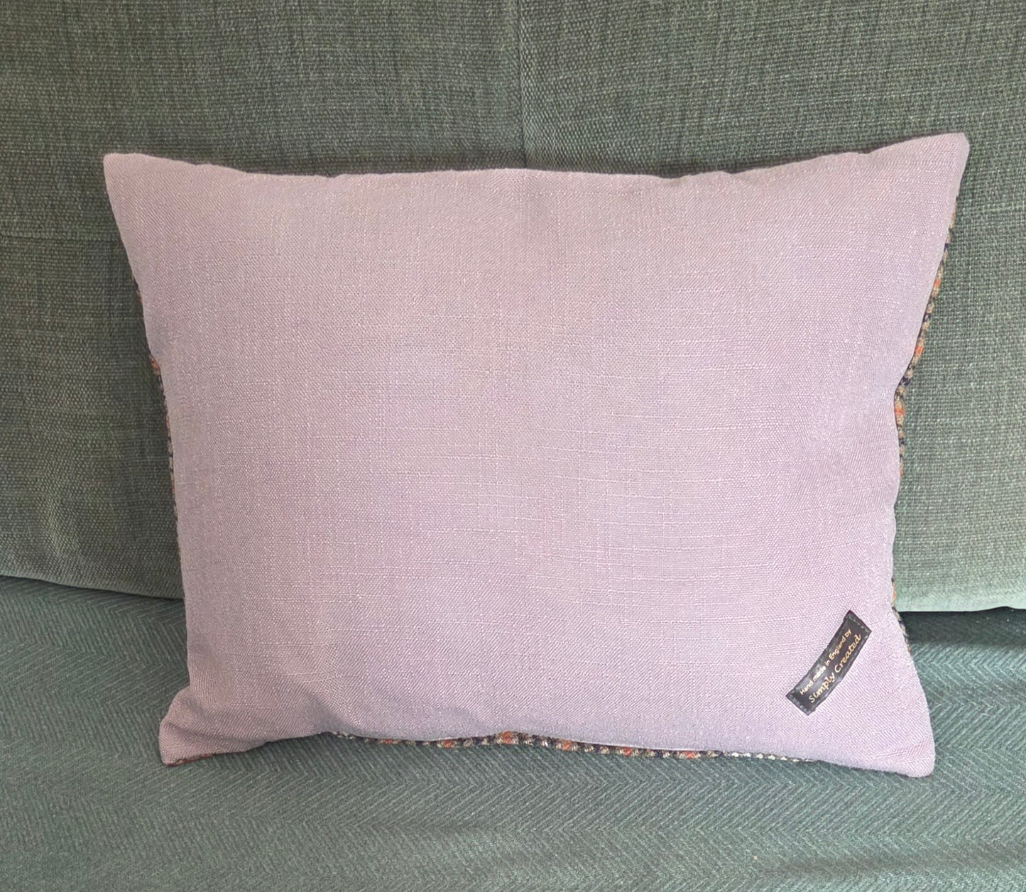 Black Labrador bespoke handmade embroidered tweed cushion