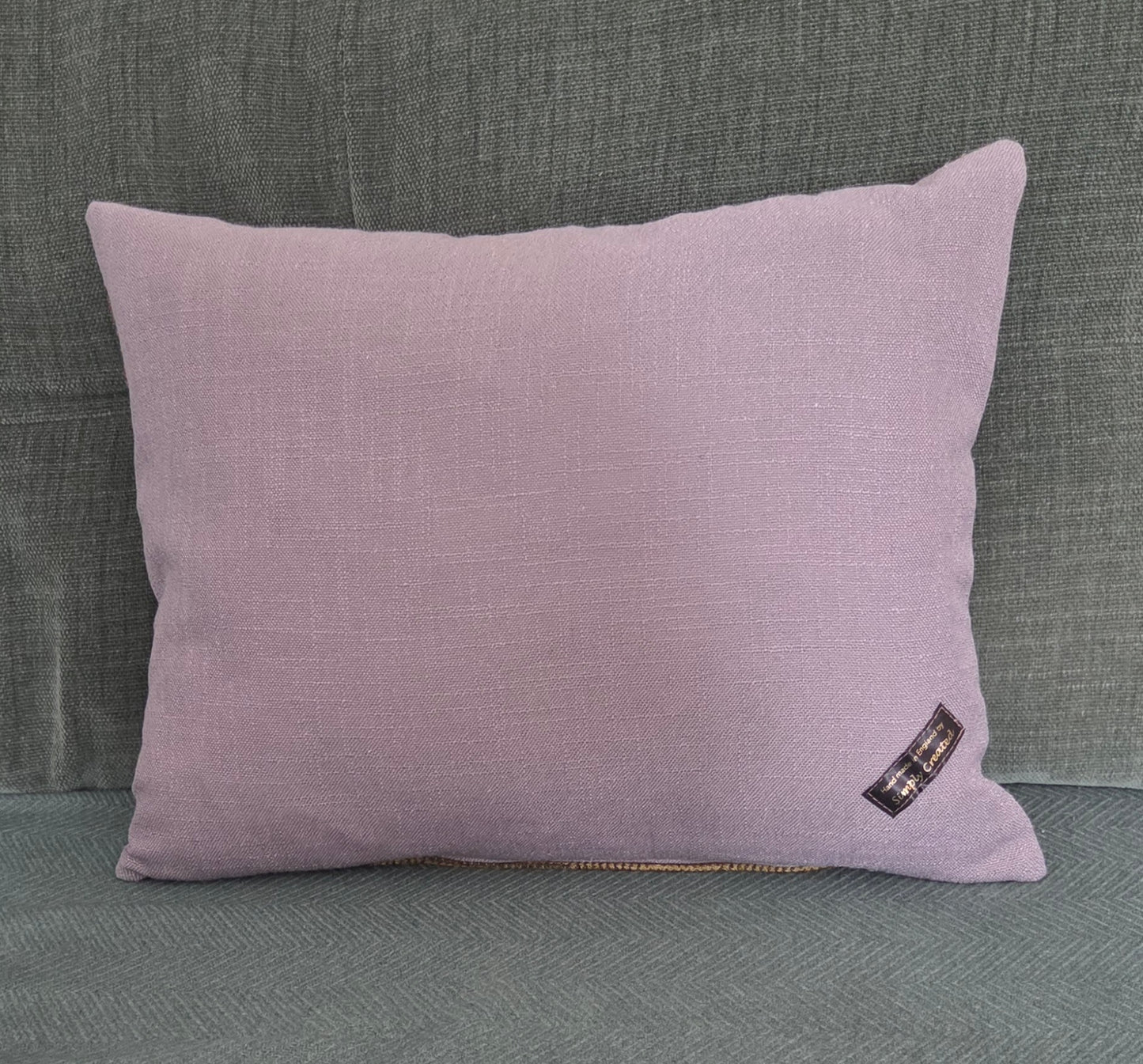 Border collie bespoke handmade embroidered tweed cushion